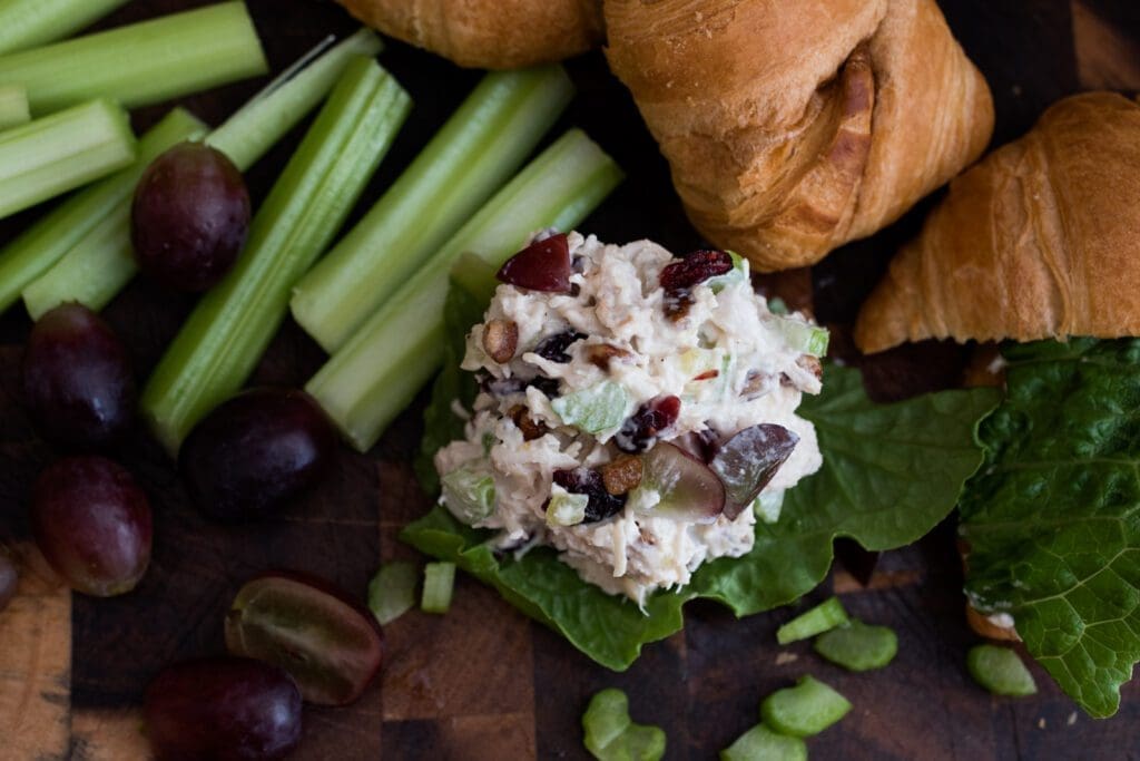 perfect chicken salad with grapes and pecans