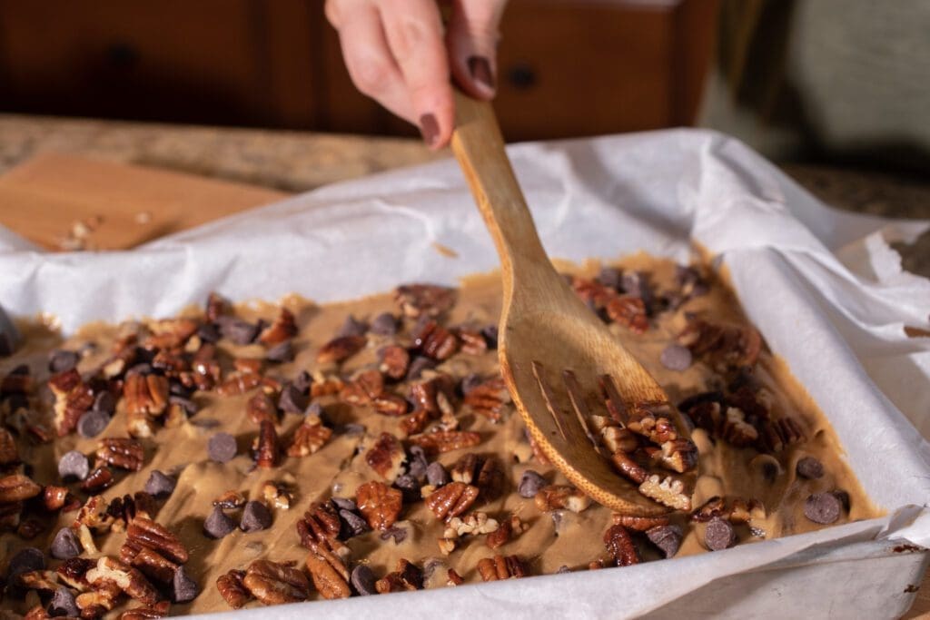 toasted pecans and chocolate chips