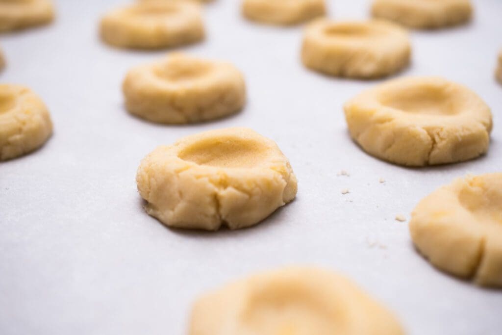 baked thumbprint cookie