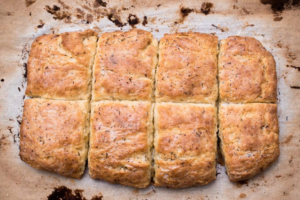 sheet of baked biscuits