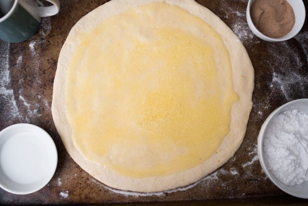 melted butter on crust