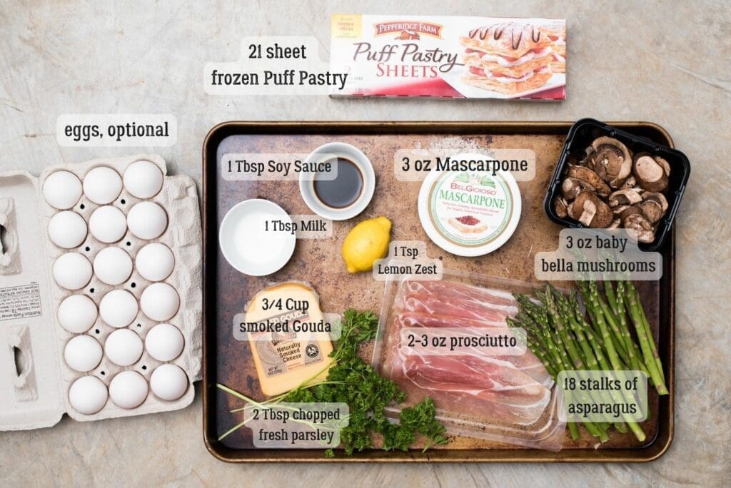 ingredients for savory mushroom tarts