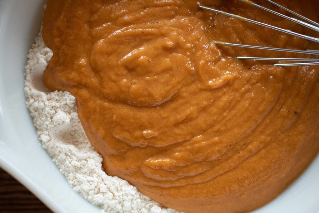 add flour to pumpkin babka dough