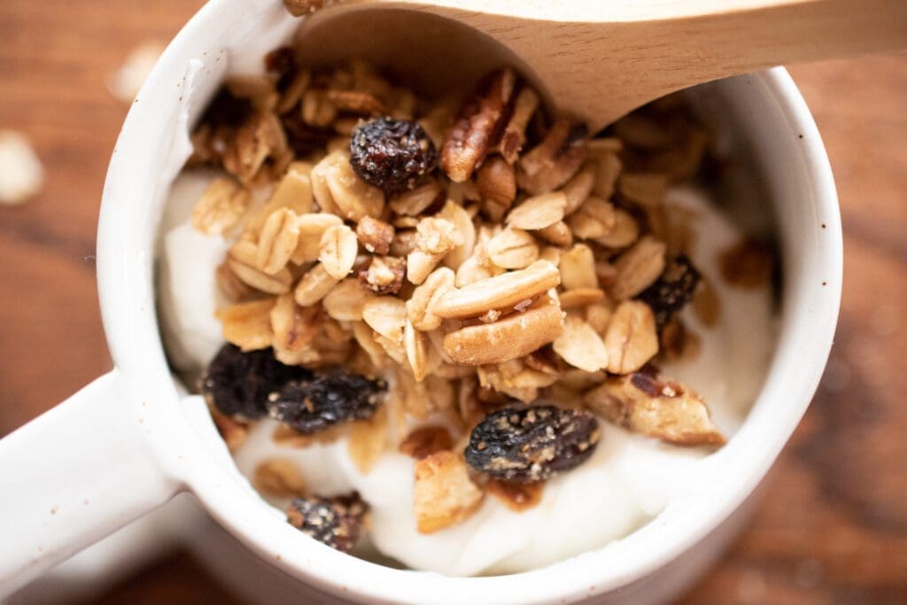 yogurt with easy maple pecan granola